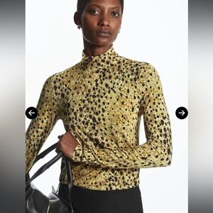 NEW COS NEW print high neck long sleeve top